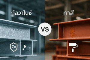 โครงเหล็กกัลวาไนซ์ vs โครงเหล็กทาสี