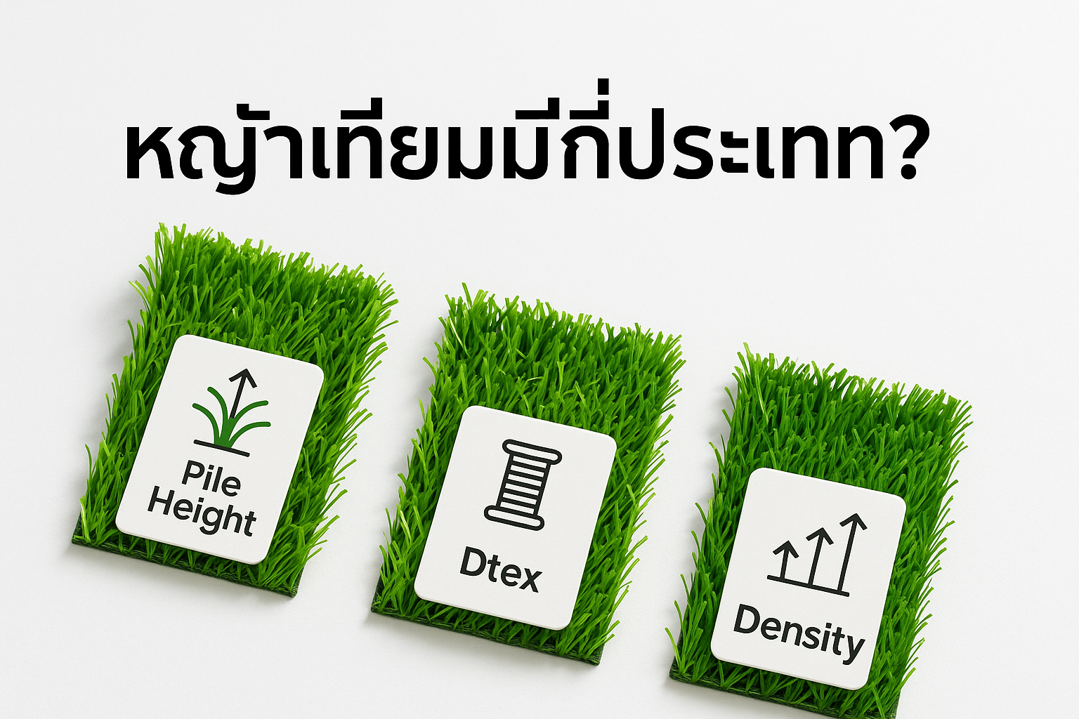 หญ้าเทียมมีกี่ประเภท? Pile Height–Dtex–Density คืออะไร (คู่มือฉบับเข้าใจง่าย)