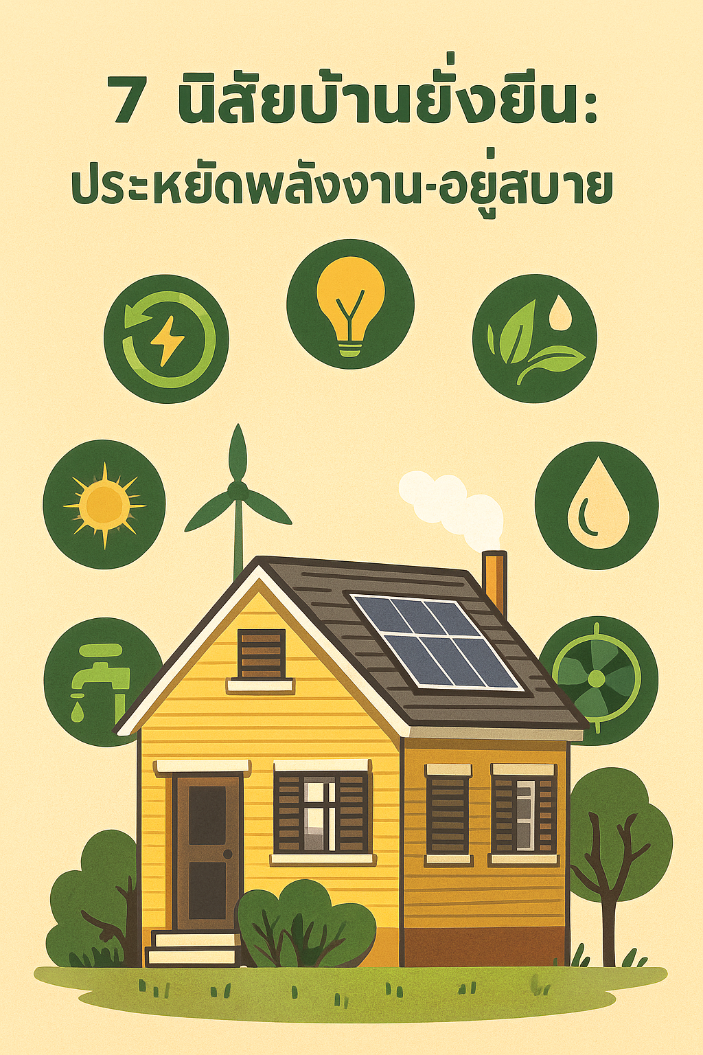 7 นิสัยบ้านยั่งยืน: ประหยัดพลังงาน–อยู่สบาย